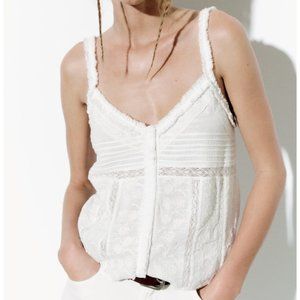 ZARA EMBROIDERED TOP - SMALL